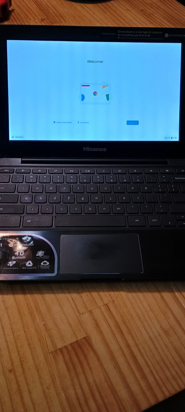 Hisense C11 Chromebook (11.6"), manufactured in May 2017