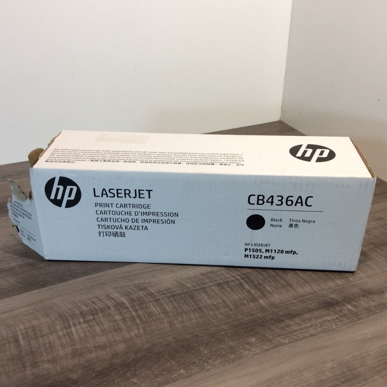 Genuine HP Black Toner Print Cartridge CB436AC - Open Box / Sealed Plastic
