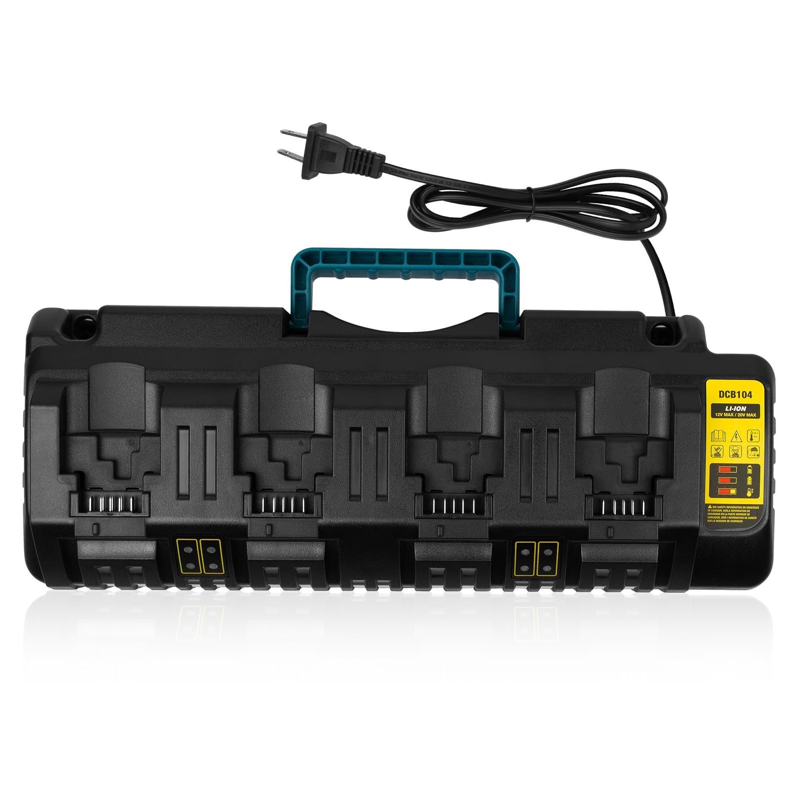 PENGJBATTER DCB104 4-Port Fast Charger USB for DeWalt 20V/60V Max Battery