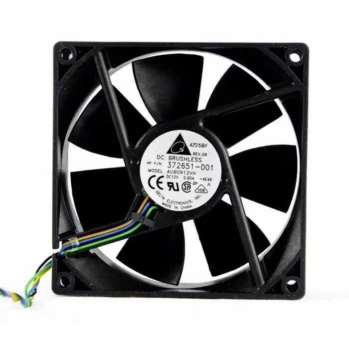 Delta AUB0912VH 12V 0.60A 9025 9CM 4-Wire Cooling Fan