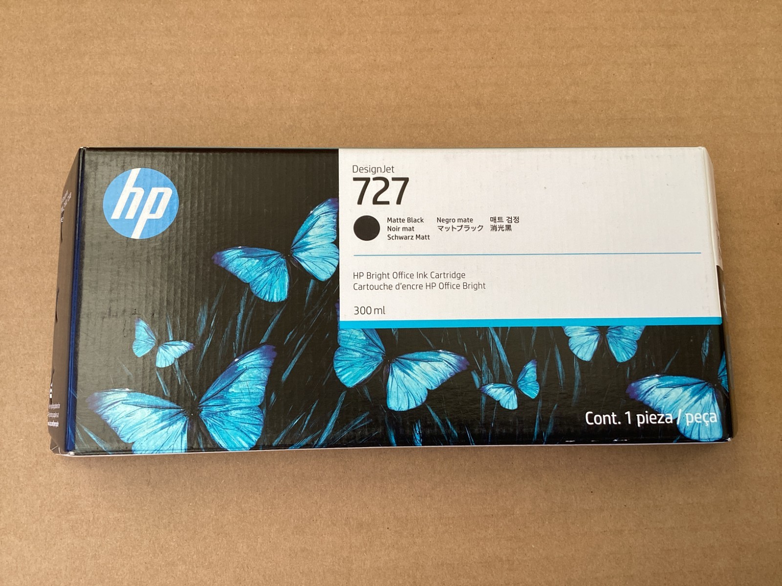NEW Genuine HP DesignJet 727 Matte Black Ink Cartridge C1Q12A Exp : 12/2027