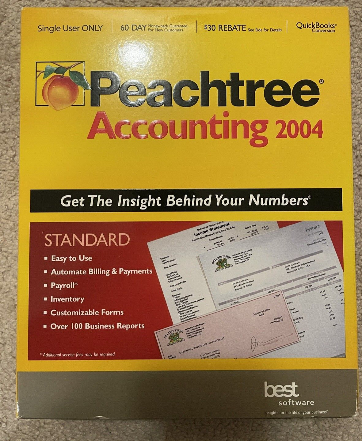 Sage Peachtree Accounting 2004 Standard Factory Sealed Box