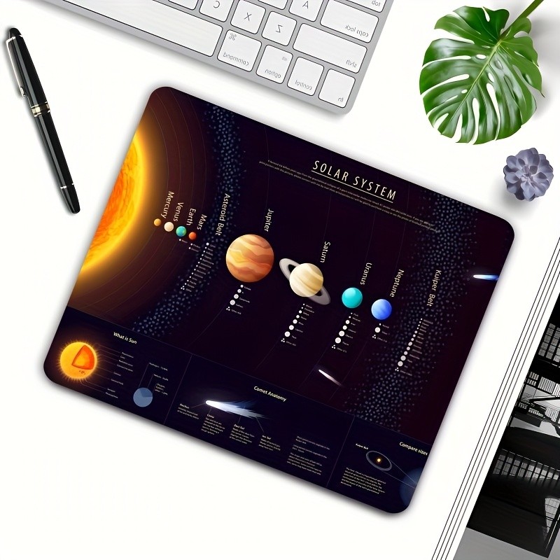 Space Themed Solar System Mouse Pad: Planetary Desk Mat for Astronomy Lovers