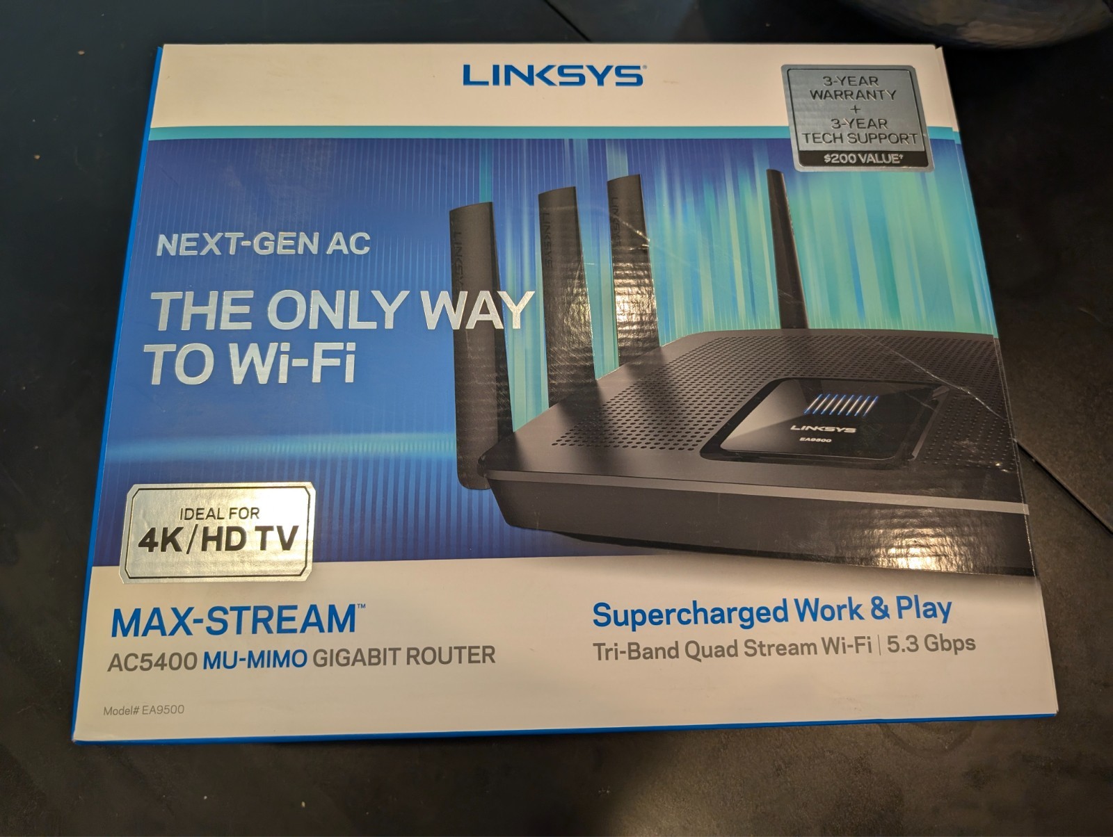 Linksys EA9500 v1.1 AC5400 Max-Stream Tri-Band 5.3 Gigabit Wi-Fi Router