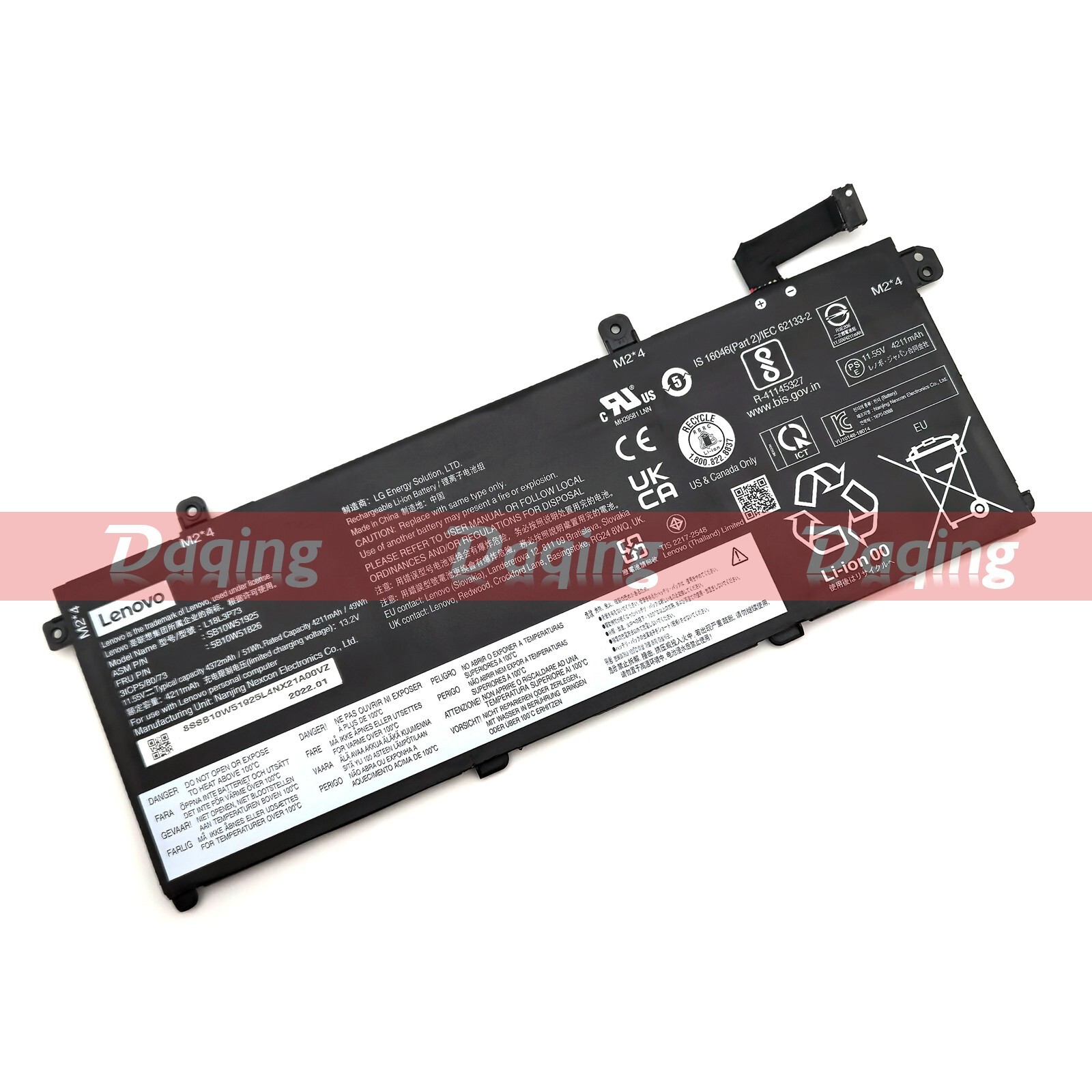 New Original L18M3P73 L18L3P73 Battery for Lenovo ThinkPad P14s T14 Gen 1/2 T490