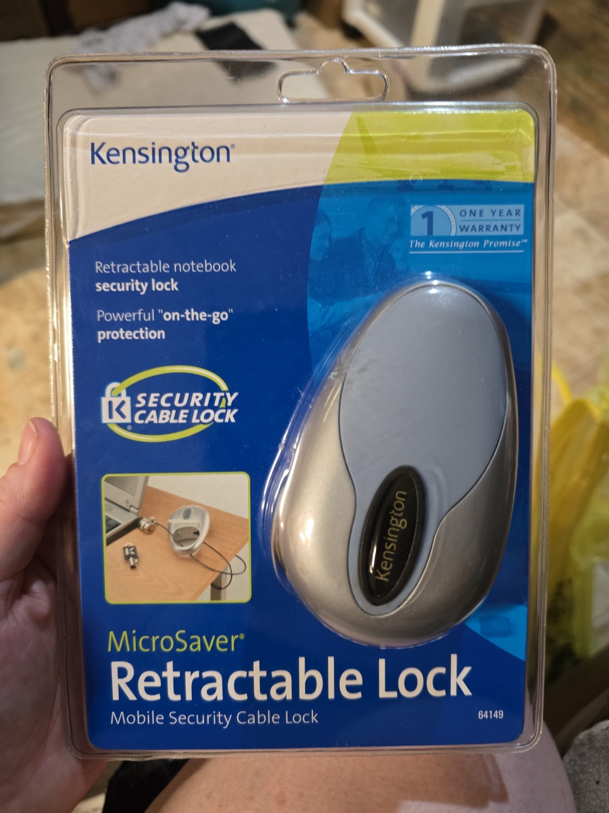 NEW Kensington Microsaver Retractable Portable Notebook Lock & Cable for PC/MAC 