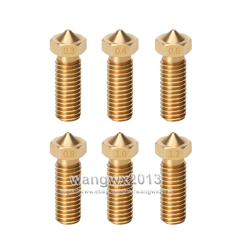 1x 0.2-1.2mm M6 Brass Extruder Print Nozzle Head For 3D Printer E3D 1.75mm/3.0mm