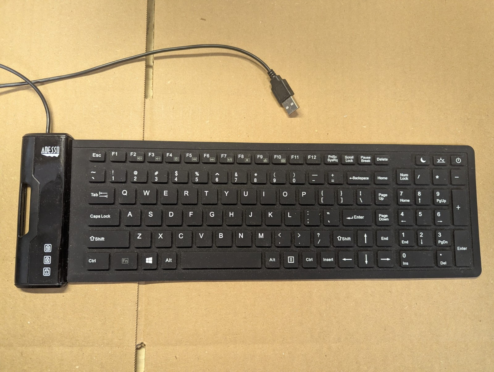 Adesso AKB-222UB SlimTouch 222 Antimicrobial Waterproof Flex Keyboard