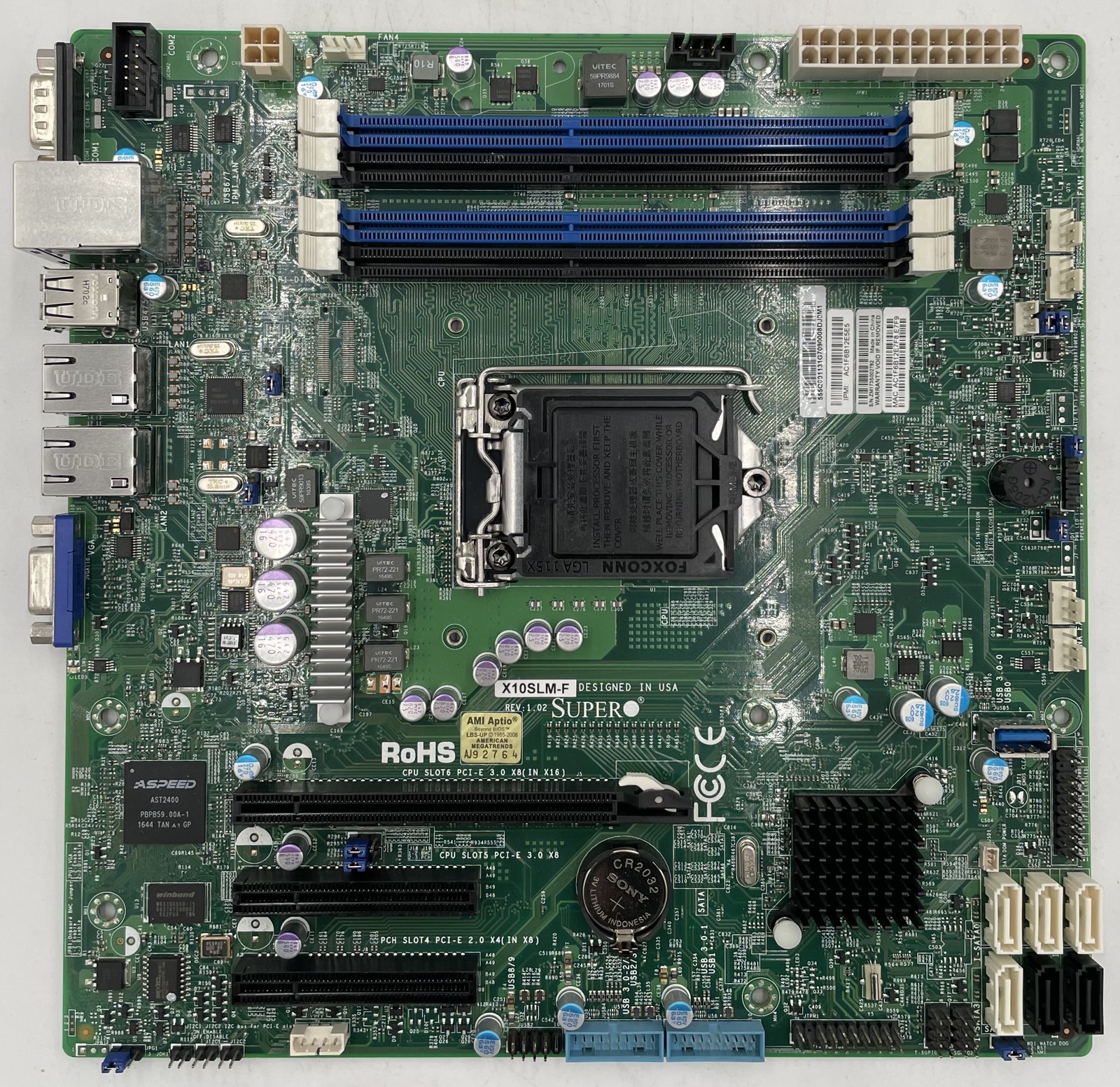 Supermicro X10SLM-F Server Motherboard, Socket LGA1150