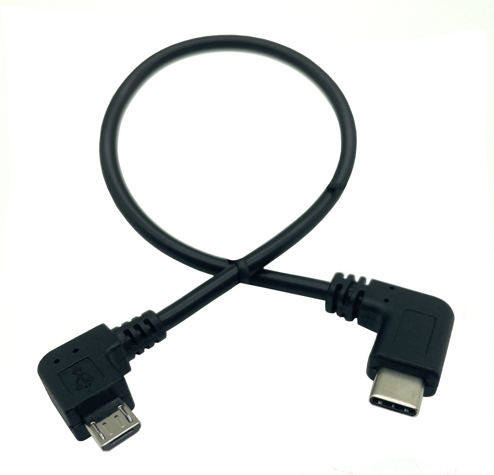 Qaoquda USB Type C to Micro Cable, 90 Degree 90 degree C M/Micro M 