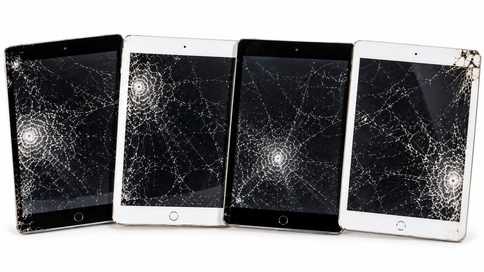 Lot of 4 Apple iPad 8th Generation Gen Cellular A2428 Unlocked Cracked Screens