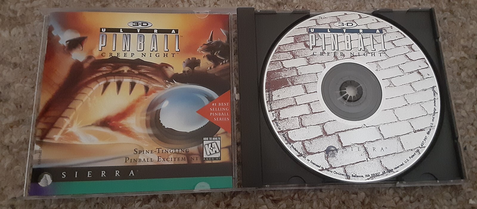 Vintage PC Sierra 3-D ULTRA PINBALL CREEP NIGHT Windows 95/3.1/Macintosh