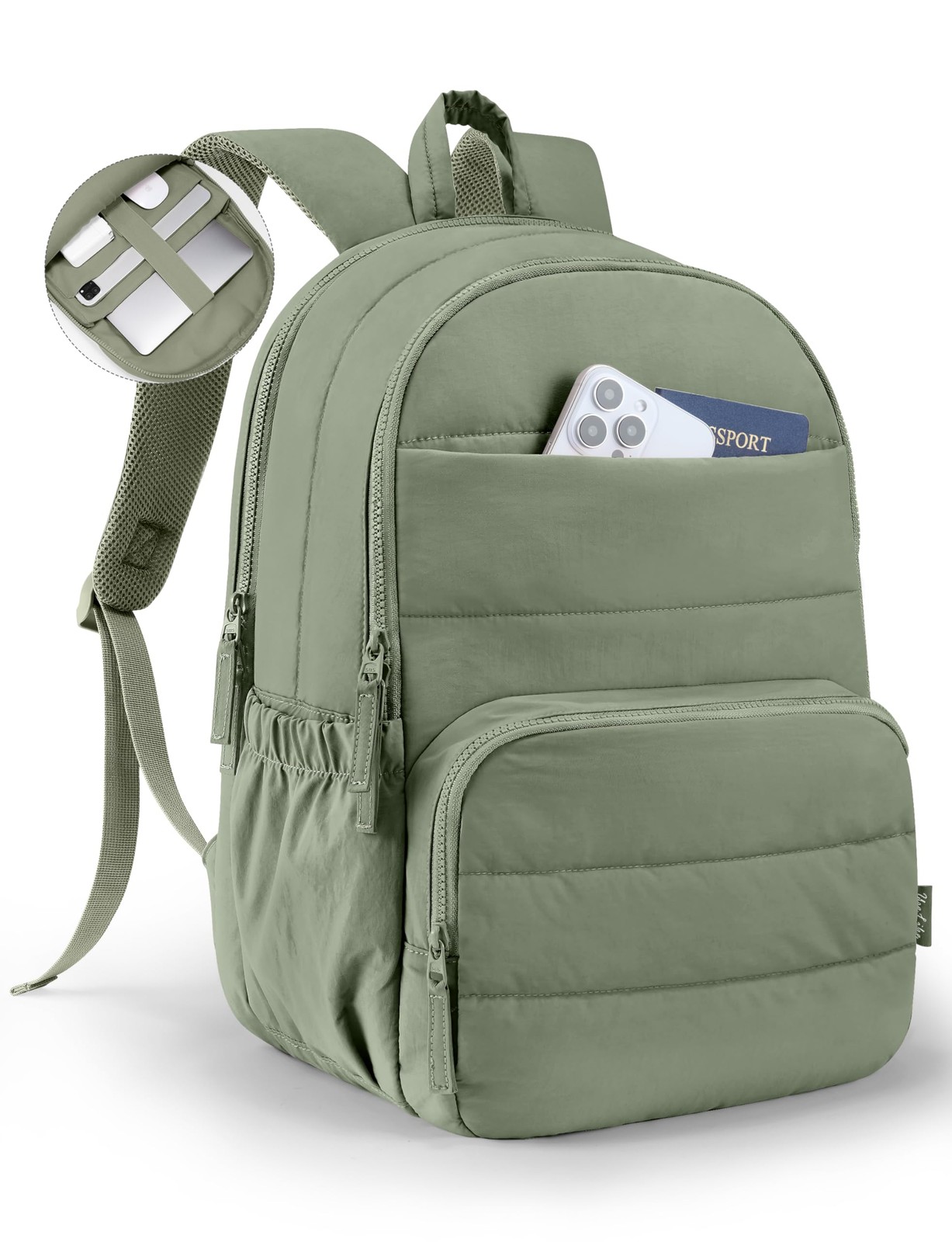 Uselike Travel Backpack for Women, 16.53 x 11.4 x 8.46 inches, Sage Green