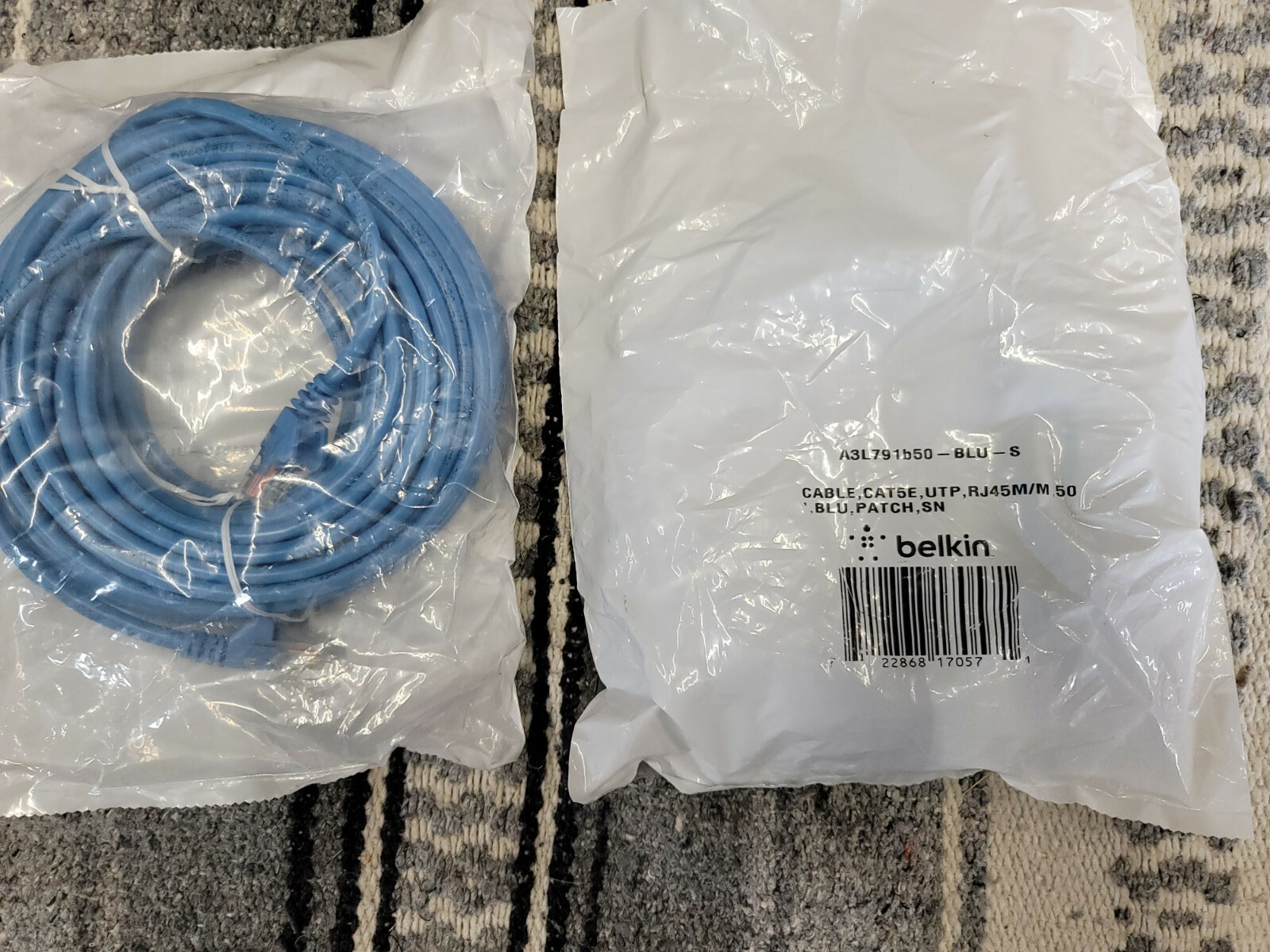 2x Belkin A3L791B50-BLU-S Snagless Patch Cable 50ft Length RJ45