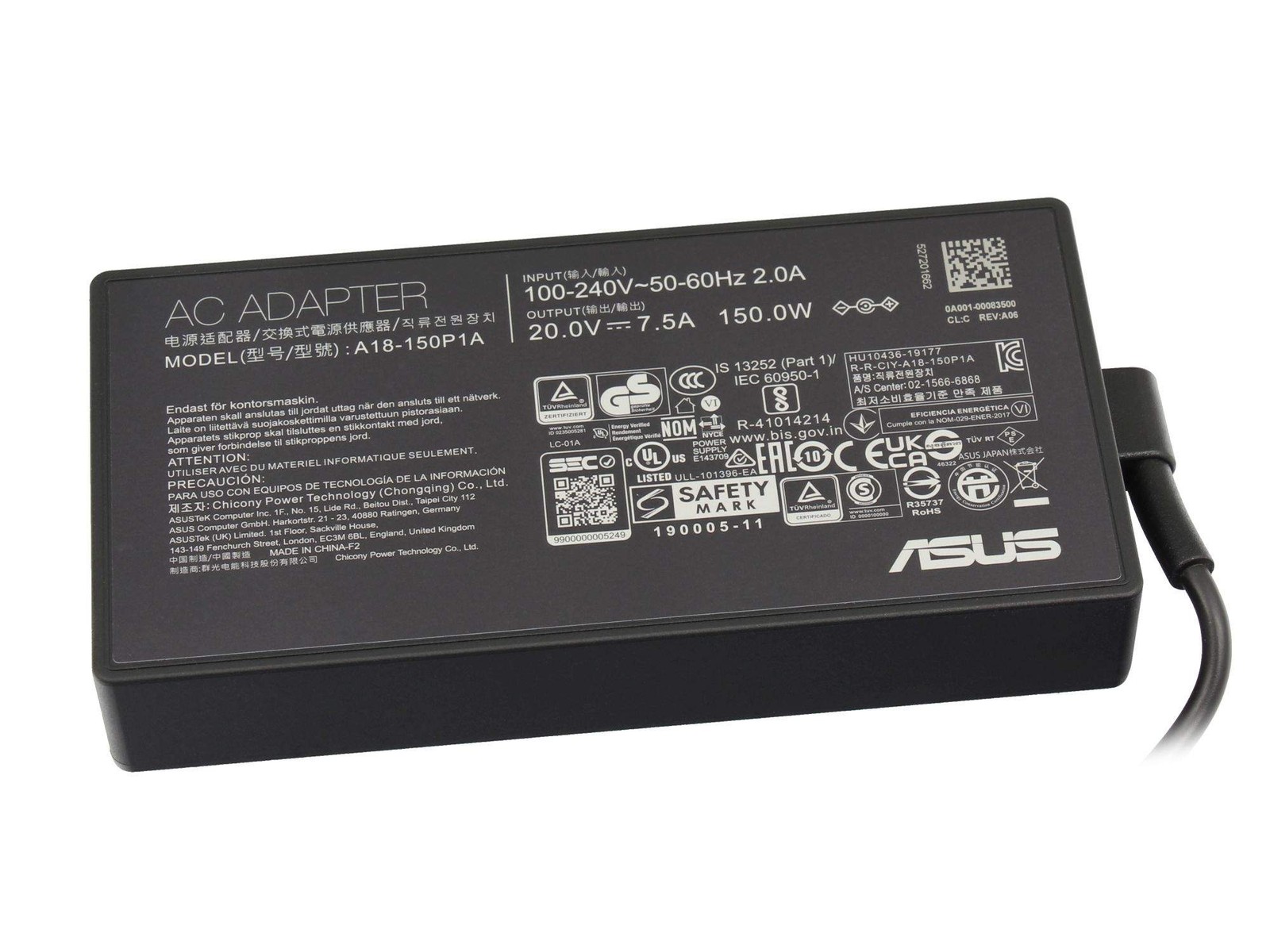 0A001-00083100 ASUS AC Adapter 7.5A 3P 6PHI ~D~