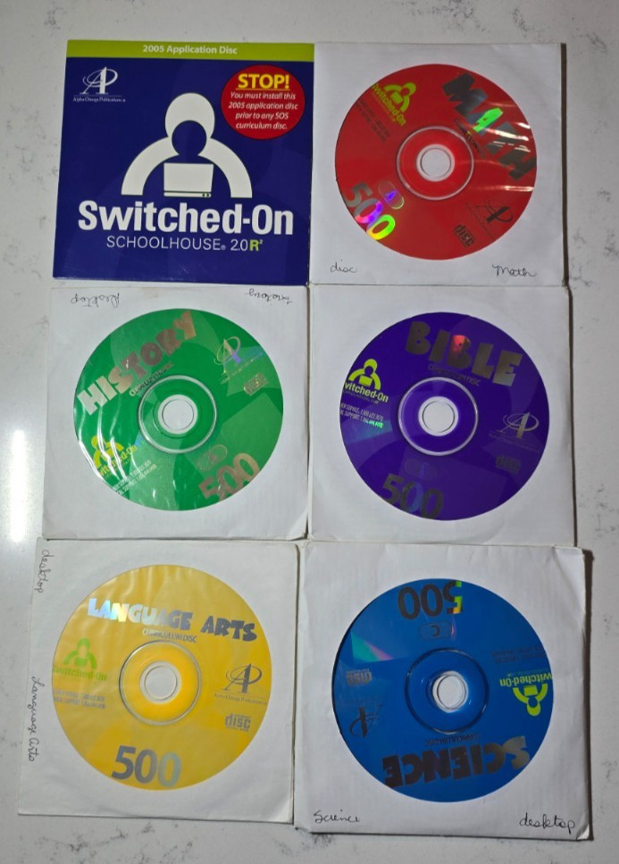 Switched-On Schoolhouse 2005 5th Grade 500 Complete 5 Subject Set R2 AOP