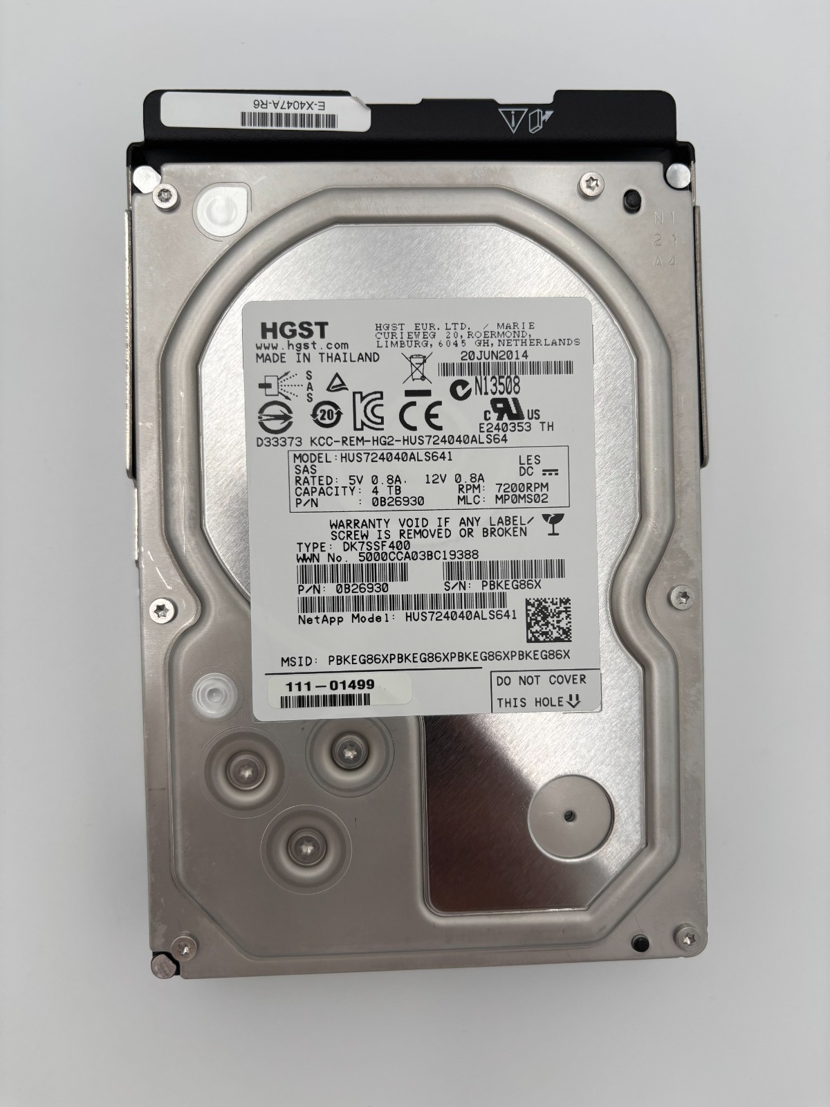 NetApp E-X4047A-R6 4TB 3.5-inch 7200 RPM SAS Internal Hard Drive