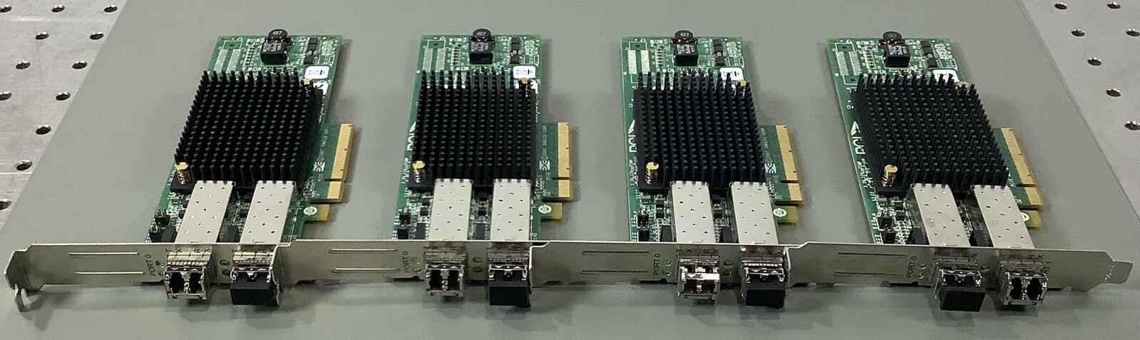 Lot of 4 Emulex LPE12002 Dual Port w/ HP AJ718A HP 8G SW FC SFP+ 687890-001