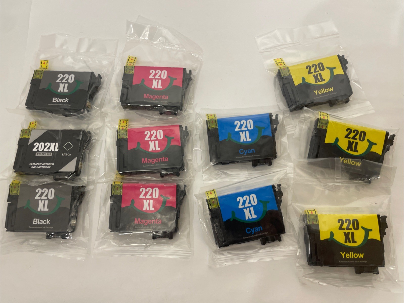 Lot of 11 220XL INK color cartridges Yellow Magenta Cyan black sealed