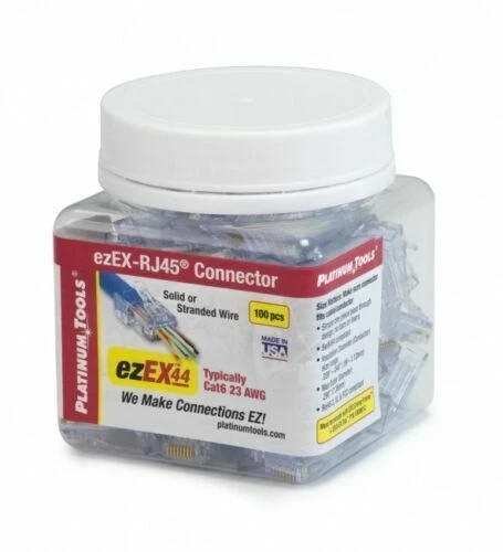 Platinum Tools 202044J ezEX-RJ45 Cat6 24-22 AWG Solid/Stranded Connectors 400pcs