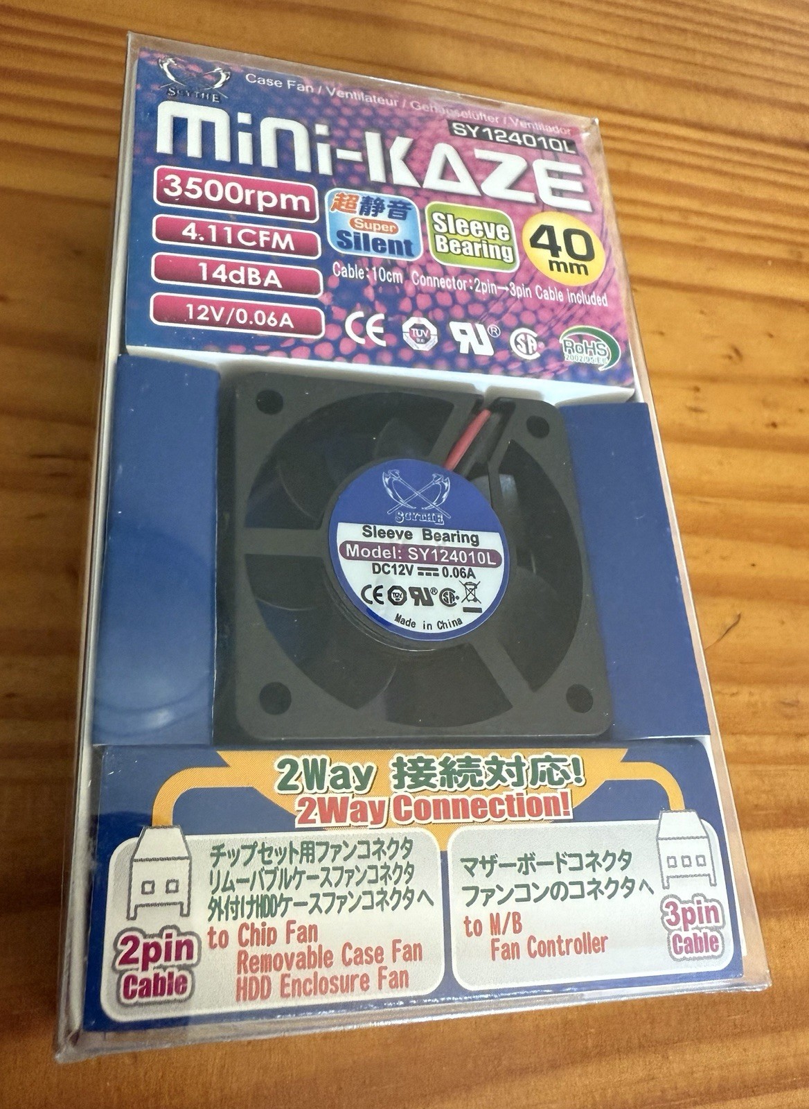 Scythe Mini-Kaze 3500 RPM 40mm Silent Case Fan SY124010L D4.1