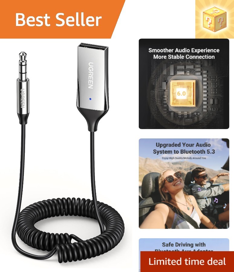 Durable Bluetooth 6.0 Receiver for Car - Easy Setup & Versatile Compatibility