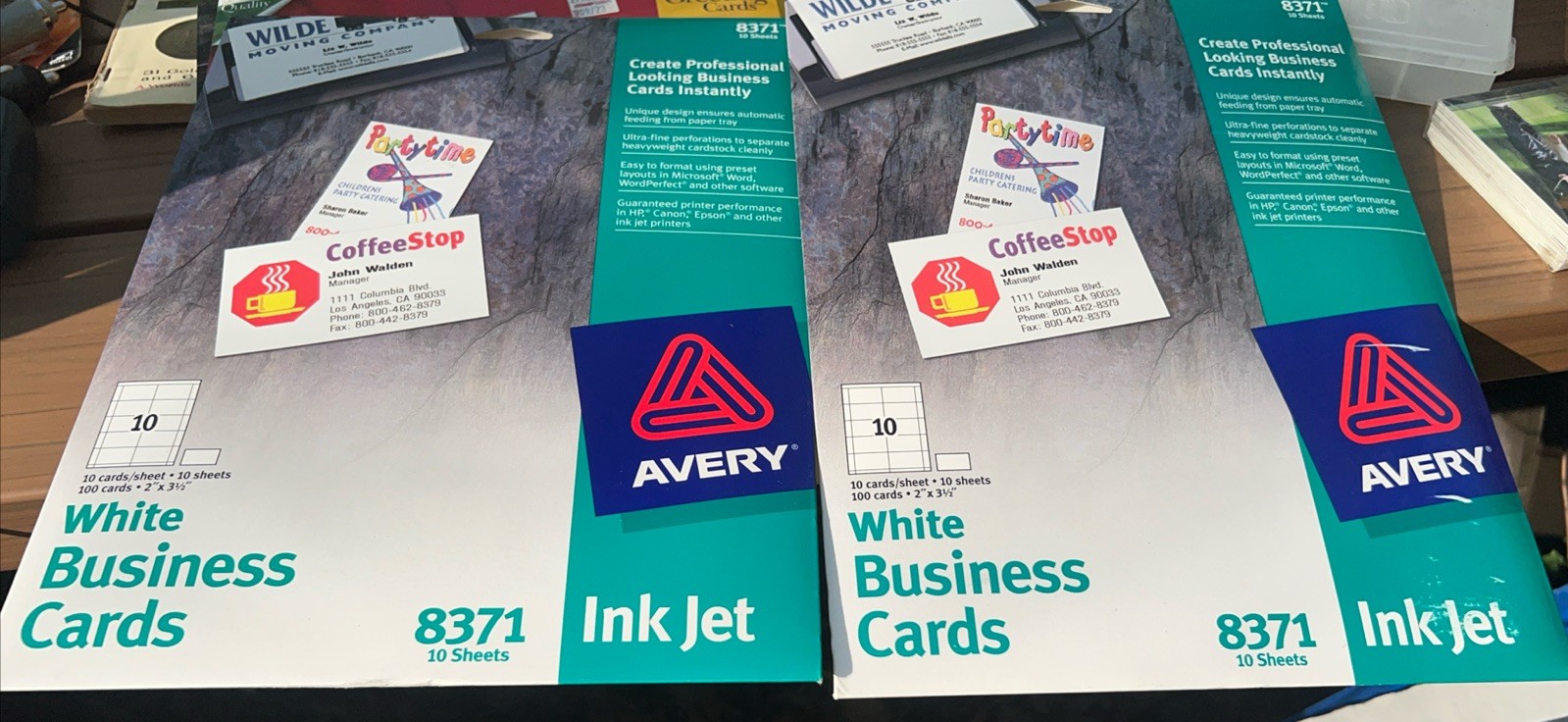 Lot Of 2 Avery Business Cards Matte White - 180 Cards 2” x 3 1/2” Model 8371
