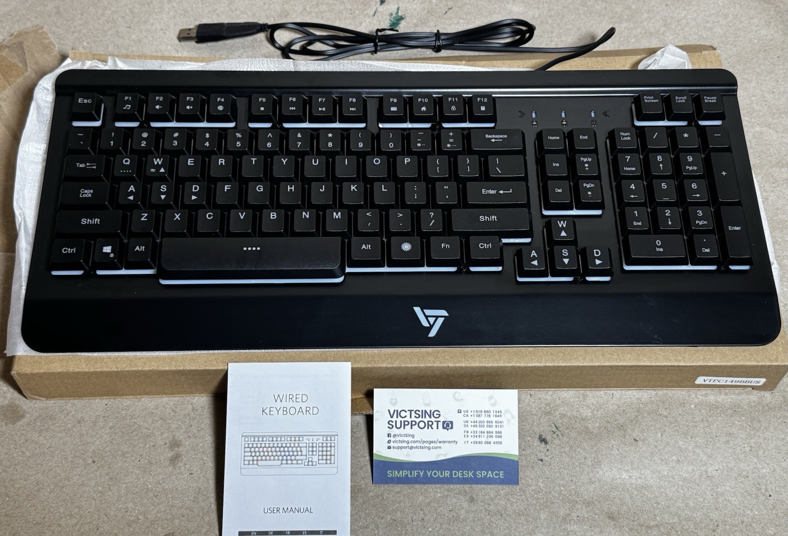 Victsing PC149A Illuminated Wired Gaming Keyboard