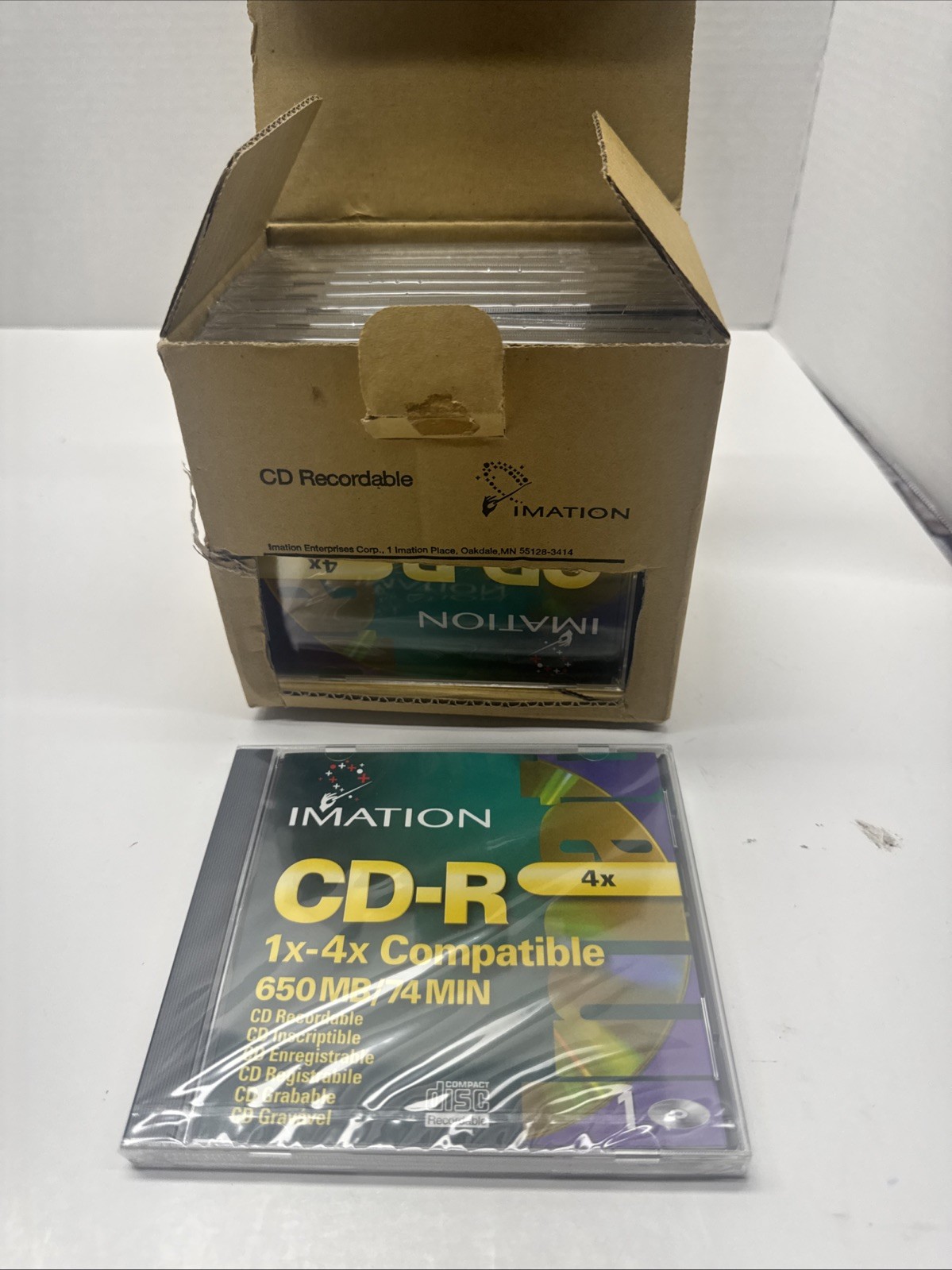 Lot of 10  NEW Sealed VINTAGE IMATION CD-R Recordable DISCS 650 MB, 4X 74 Min