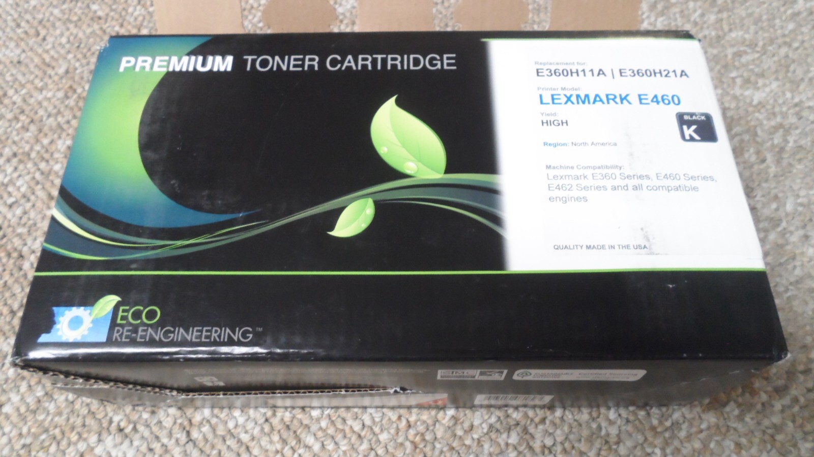 NEW Eco Toner Printer Cartridge. Compatible w Lexmark E460.  E360H11A & E360H21A