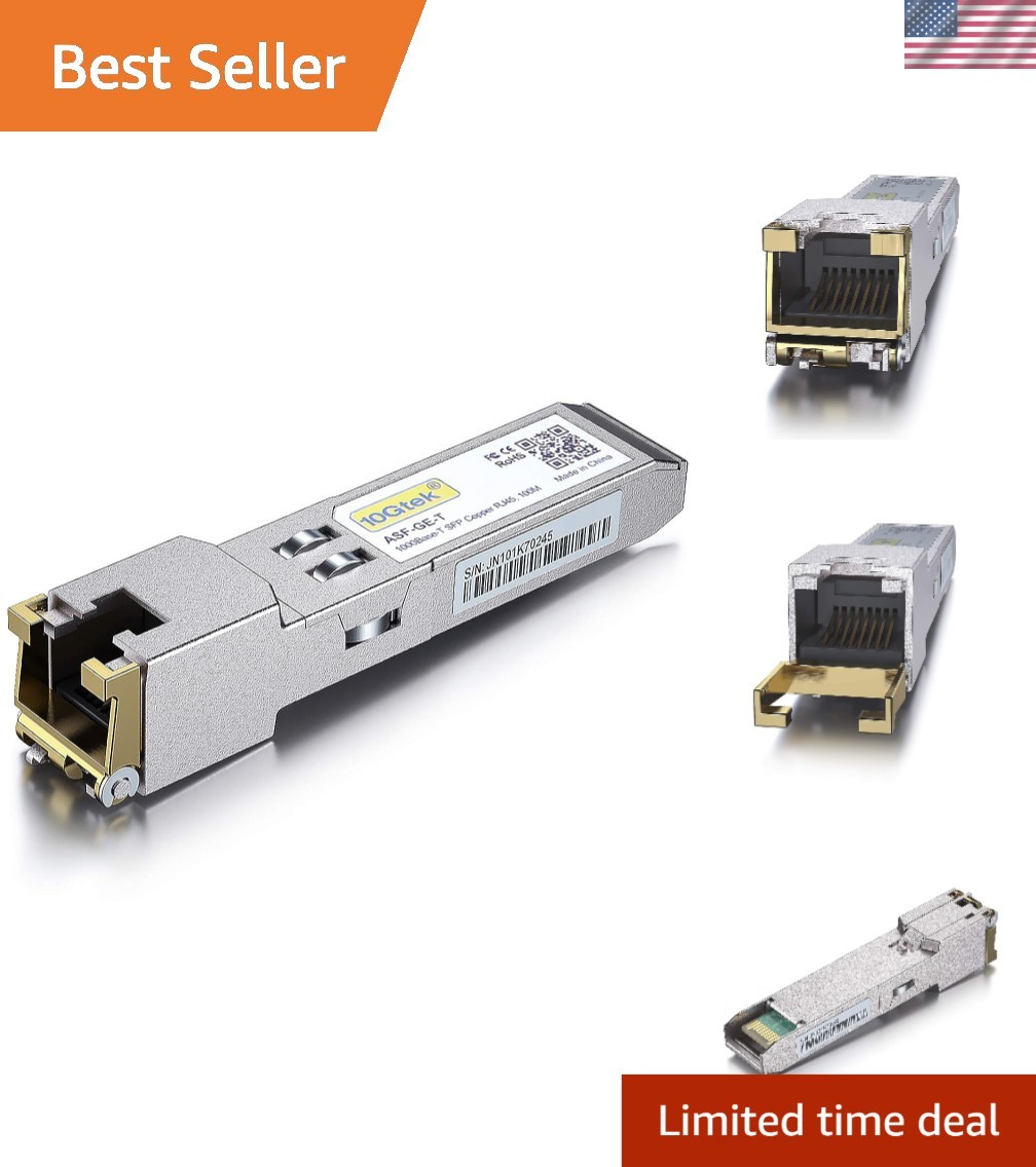 1.25G SFP-T, 1000BASE-T Copper SFP, SFP to RJ45 SFP Module Transceiver for Ci...