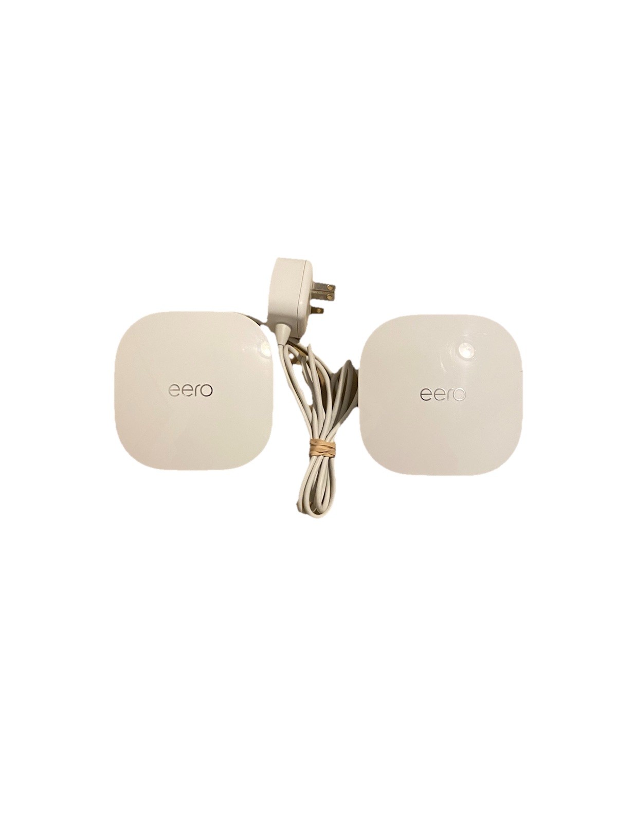 2 Pack Eero J010001 Wireless Dual Band Whole Home Tri Mesh WiFi System W/ 1 Cord