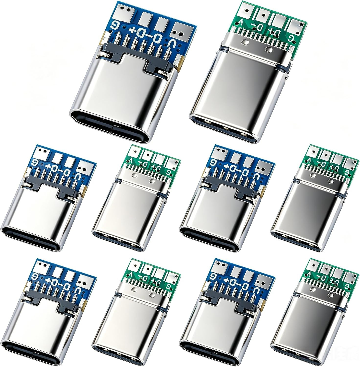 10 Pcs USB C Breakout Board 24 Pin 5Pcs Male and 5Pcs Female Head | USB 3.1 Type