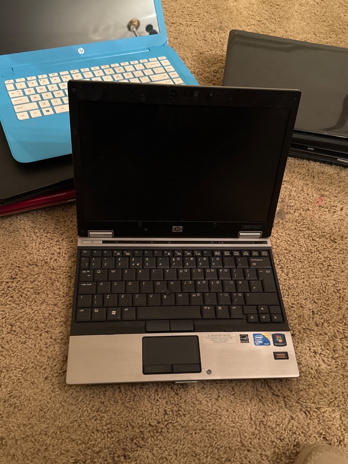 HP EliteBook 2530P 12" Laptop Intel Core 2 Duo UNTESTED PARTS ONLY