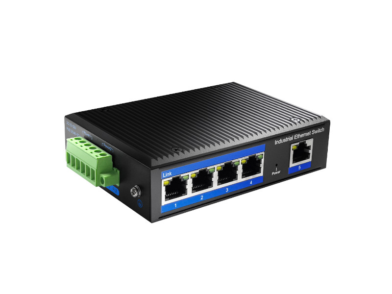 CUDY IG1005P Industrial Gigabit PoE+ Switch, 5 Port, Black, Aluminum