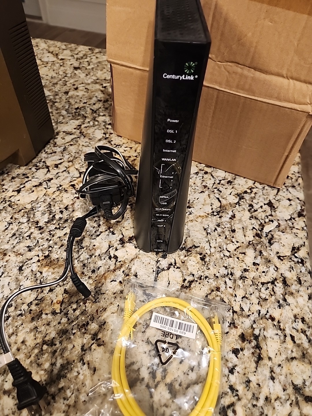 Used CenturyLink Technicolor C2100T Black 802.11 DSL Modem Wireless Router Fs