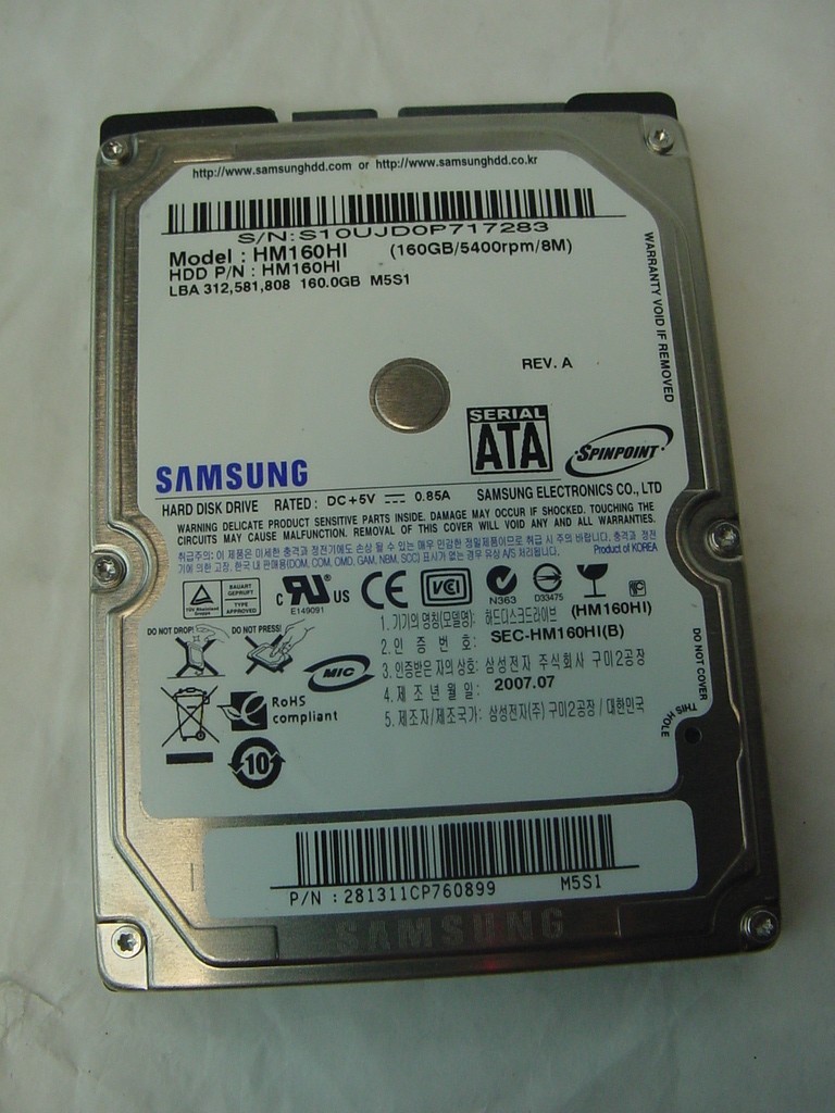 160GB SAMSUNG SATA LAPTOP 2.5" HARD DRIVE HM160HI
