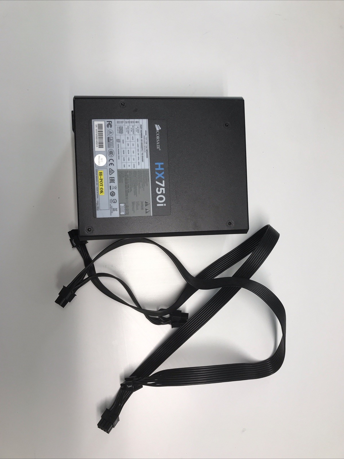 Corsair HX750i RPS0002 80 Plus Platinum 750W Power Supply TESTED FUNCTIONAL