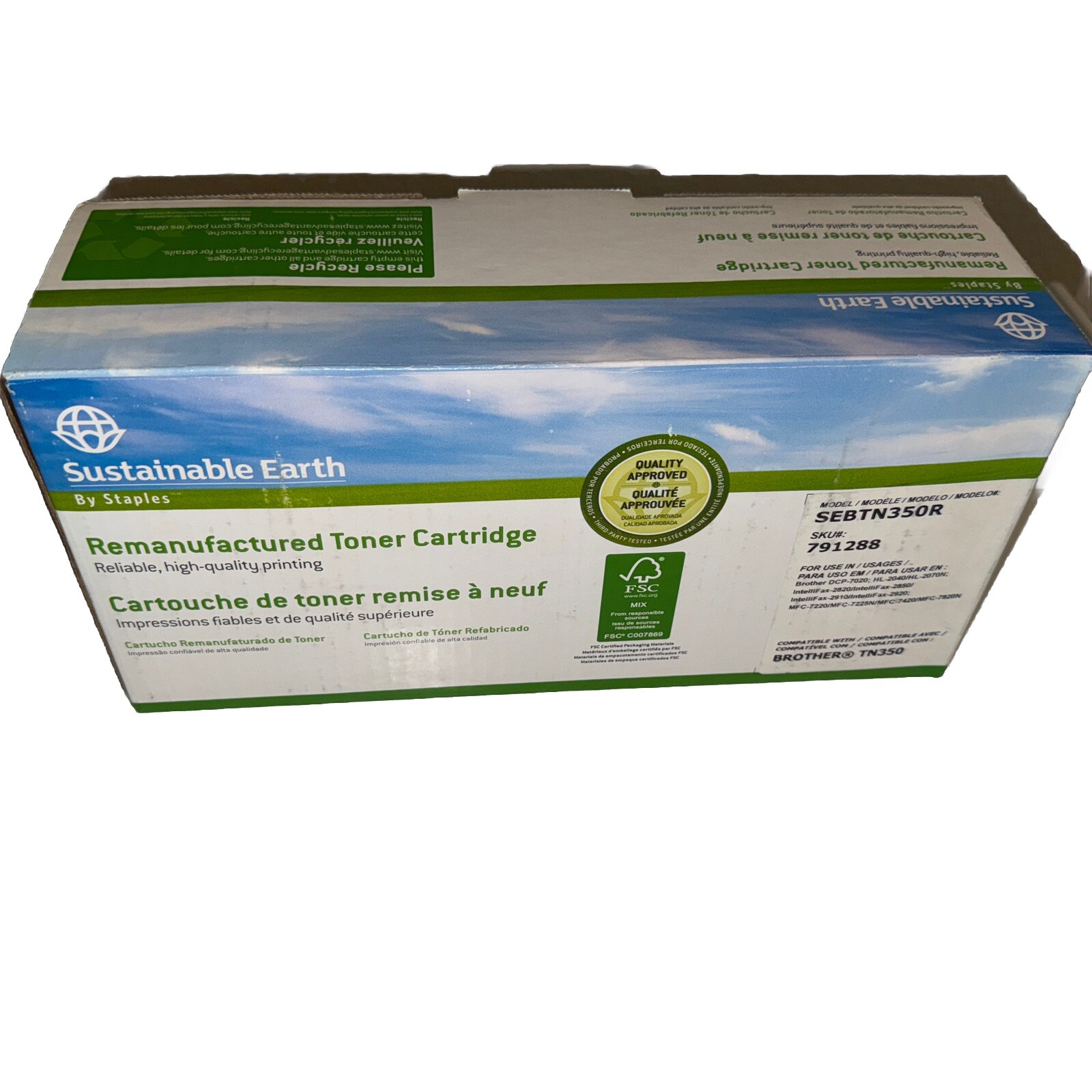 Sustainable Earth by Staples SEBTN350R SKU#791288 Toner Cartridge