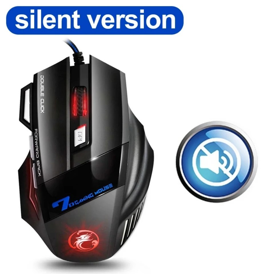 5500 DPI Gaming Mouse Wired RGB 7 Button Ergonomic Silent & Sound USB PC Laptop