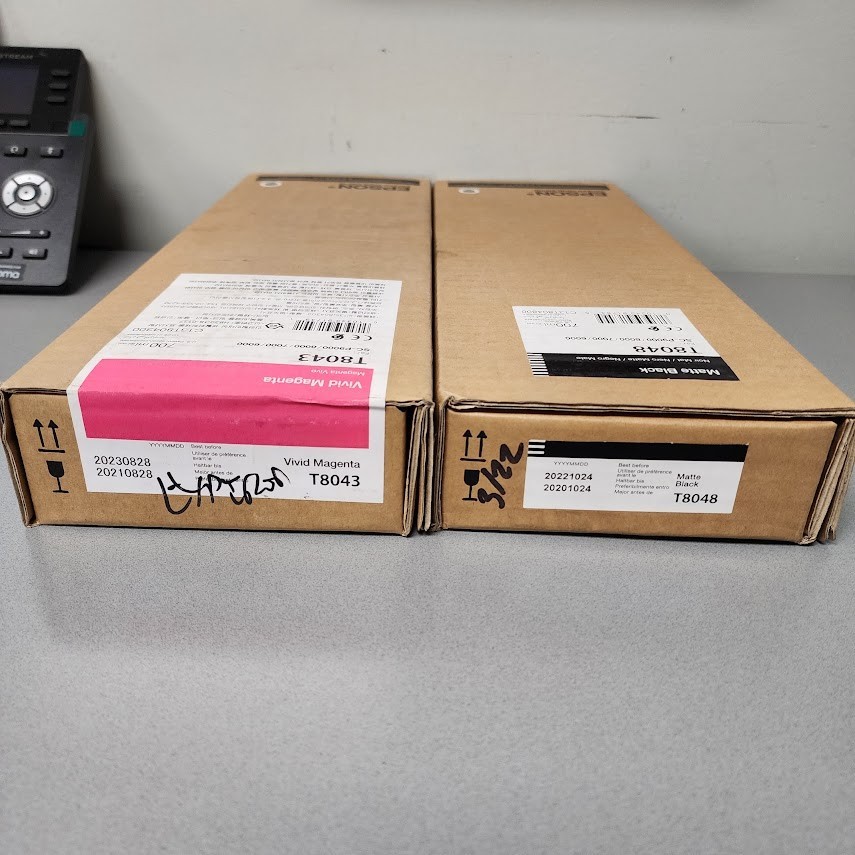 Genuine Epson T8043 Vivid Magenta + T8048 Matte Black Ink 700mL SureColor P6000-
