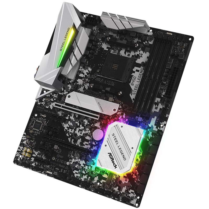 For Asrock B450 Steel Legend Motherboard AMD B450 AM4 DDR4  DP ATX