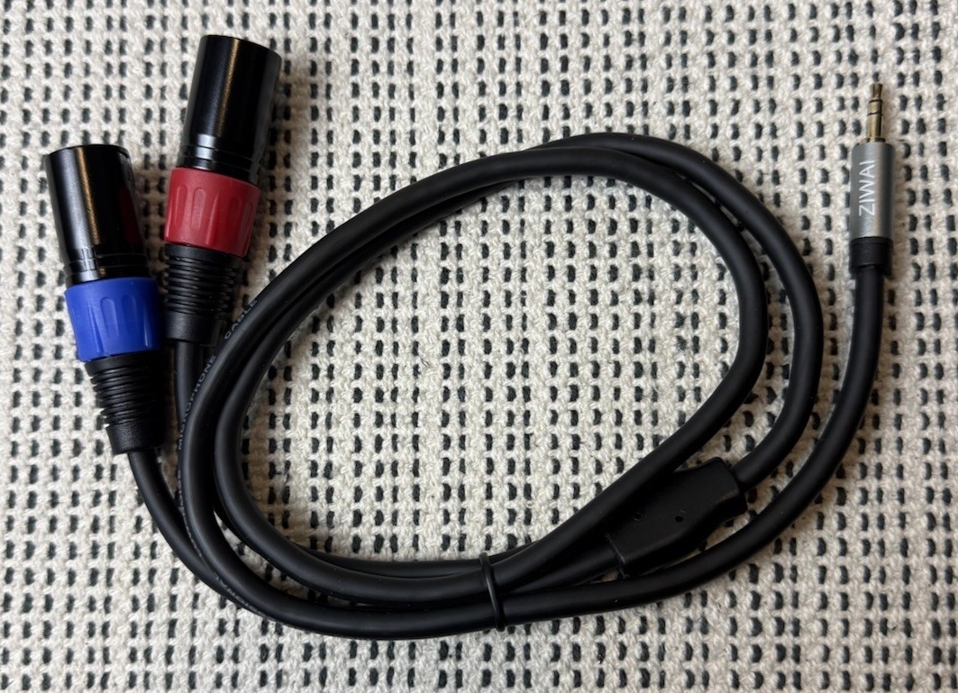NEW ZIWAI Pure Copper 3.5mm TRS To 2 XLR Y Splitter Breakout Audio Cable 3 Foot