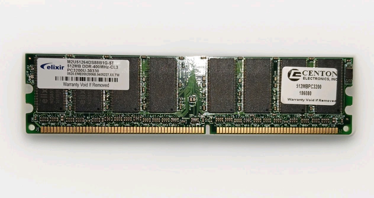 512MB Elixir M2U51264DS88B1G-5T PC3200U 400MHz DDR1 Computer Memory Module