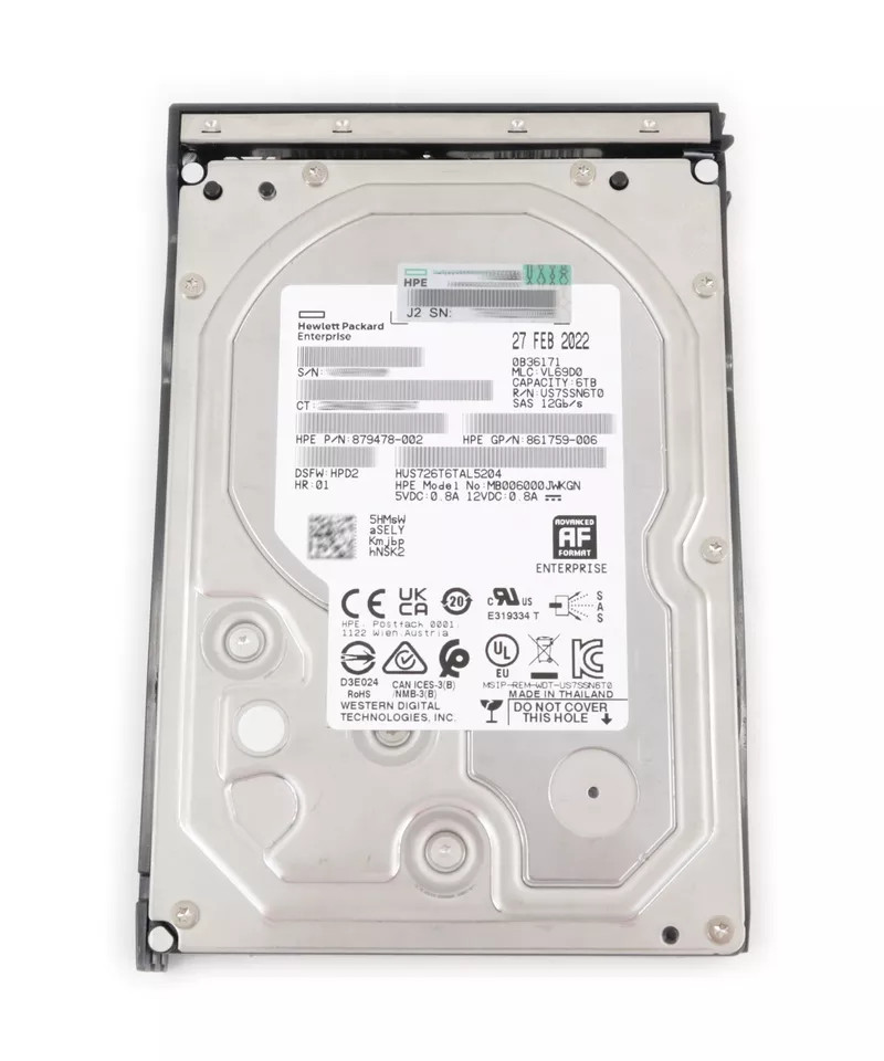 HPE 861746-B21 862136-001 6TB SAS 12G 7.2K 3.5" LFF HDD Hard Drive New