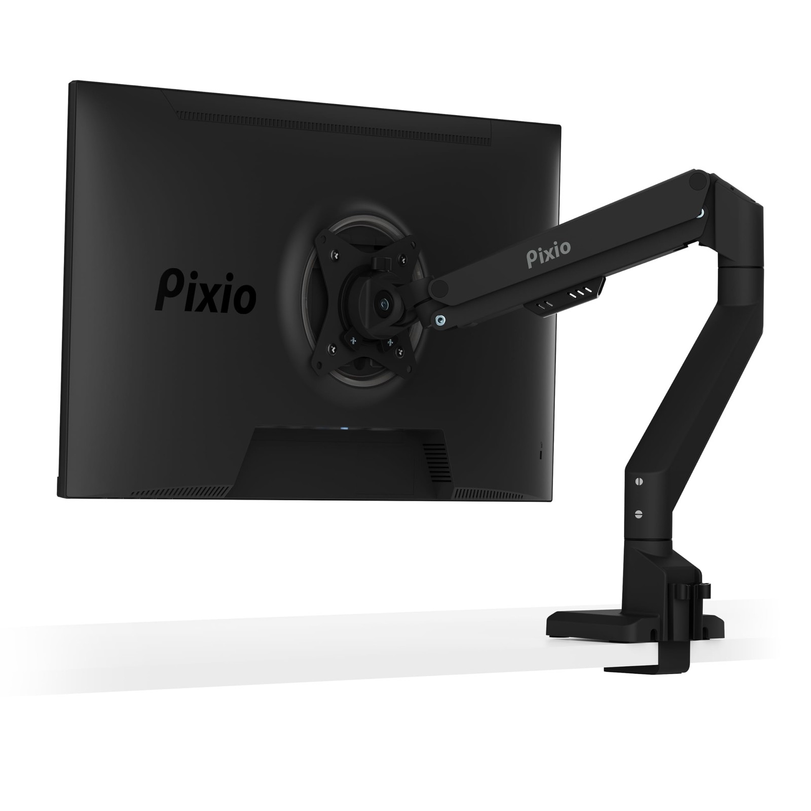 Pixio PS1S Wave Black Single Monitor Arm Stand Desk Mount - Single,