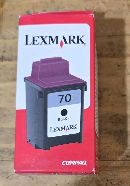 Lexmark 70 Genuine Black Ink Print Cartridge 12A1970 Jetprinter New Sealed