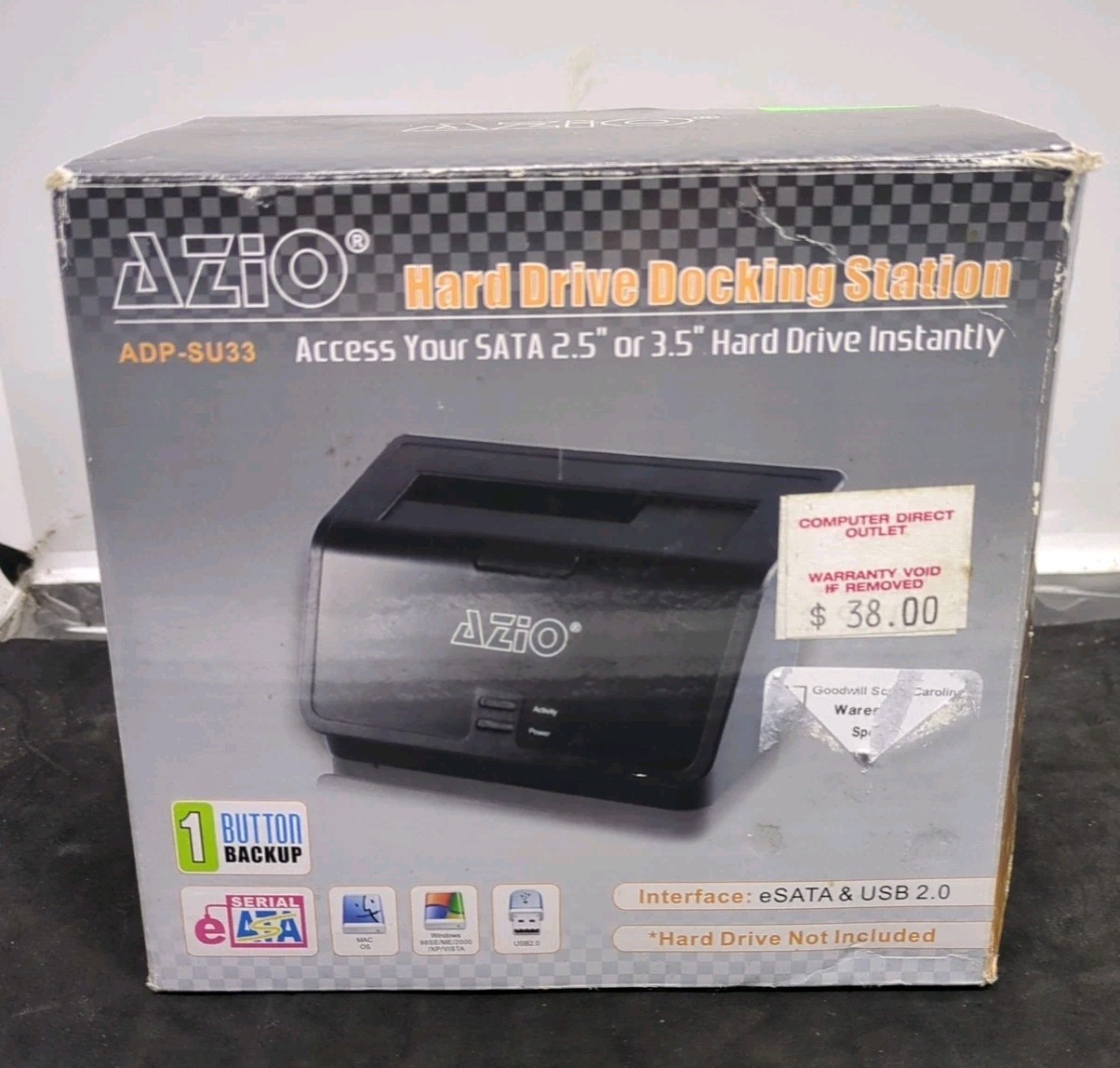 AZIO ADP-SU33 Hard Drive Docking Station SATA 2.5” or 3.5” 
