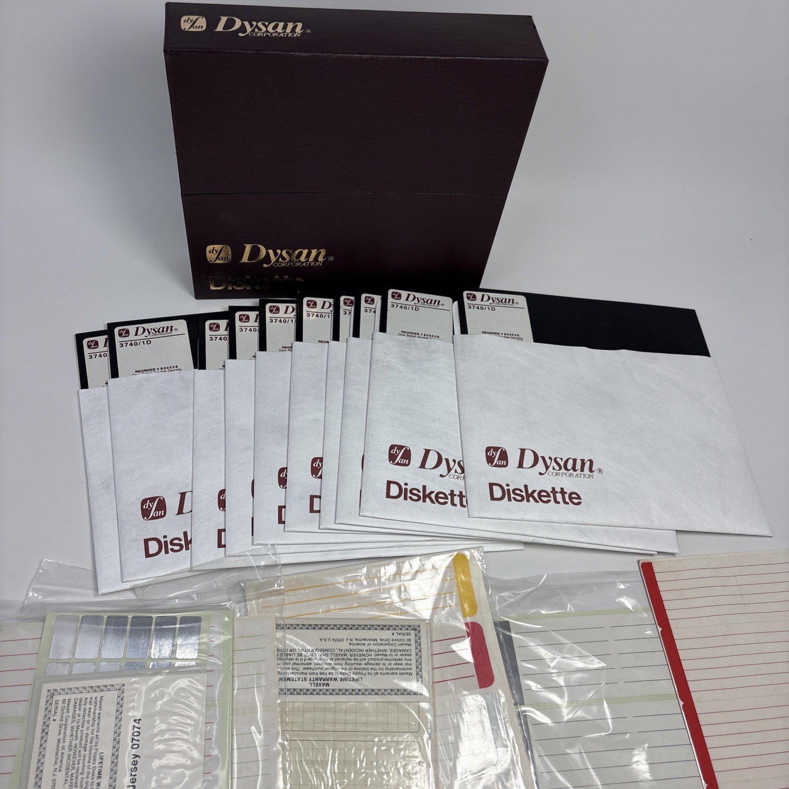Dysan Corporation 10x 8' inch Floppy Diskettes Sealed 3740/1D One Side 128 Bytes