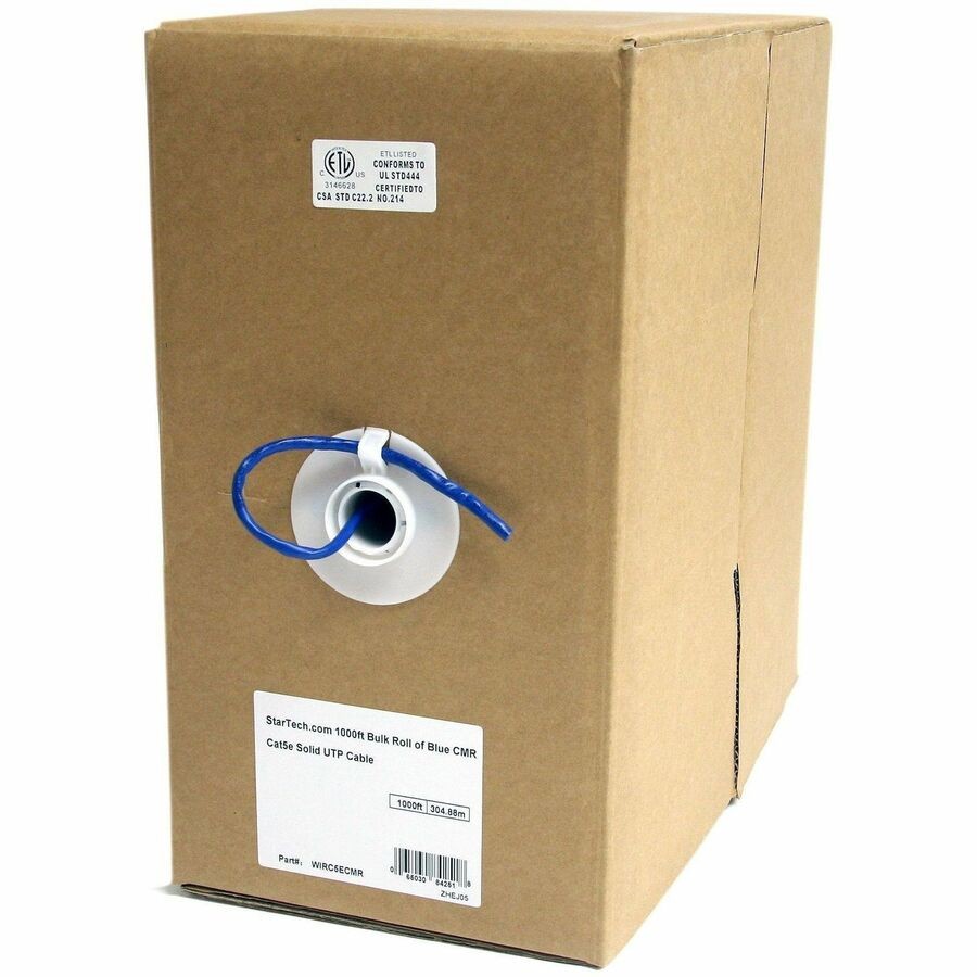 StarTech 1000 ft Bulk Roll of Blue CMR Cat5e Solid UTP Cable - 1000ft - Blue